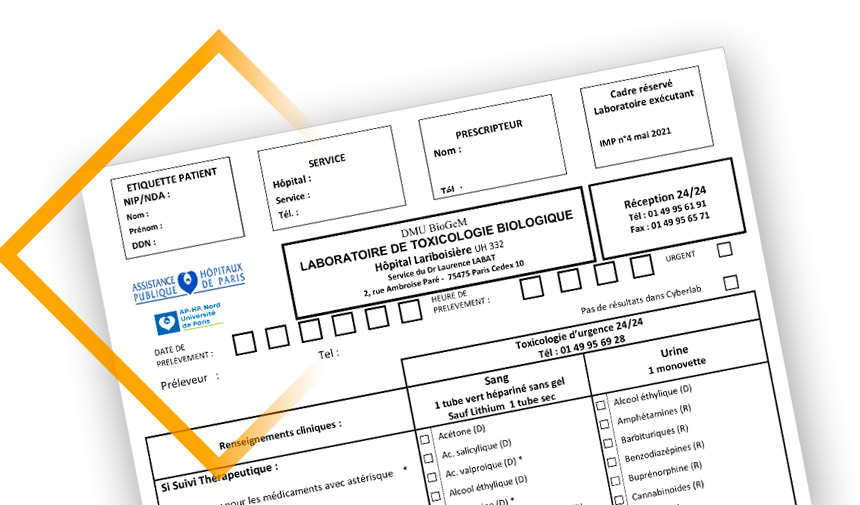 Protégé : Formulaire demande Toxicologie Lariboisiere 2021
